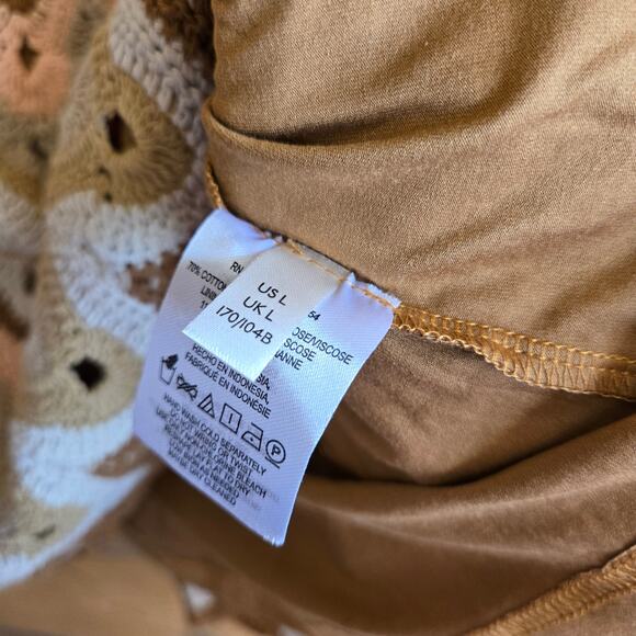 Free People Heat of the Moment Mini Skirt Dream Combo Large Crochet Boho Pull On - Picture 5 of 5